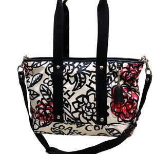 COACH KYRA Sateen DAISY FLORAL GRAFFITI Convertible Tote F16583